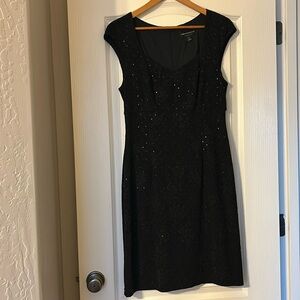 Connected apparel Black Sequined Cocktail Dress